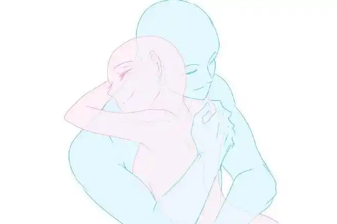 【#绘画素材#】甜蜜cp向贴贴素材参考 打包下载完整版cp向双人动作