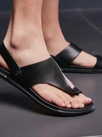 鞋靴>流行男鞋>男士凉鞋>其它男士凉鞋>娂奾>娂奾真皮男凉鞋2023新款