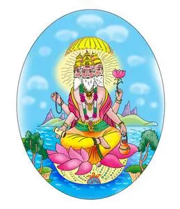 积极美丽明亮印度神梵天图片