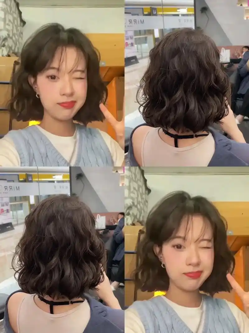 短发尴尬期烫发推荐,法式蛋卷头,蓬松百搭