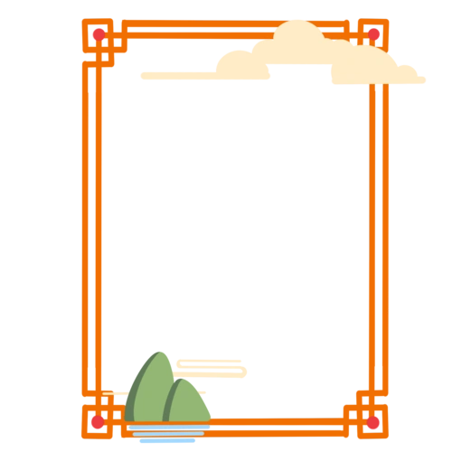 手绘橘色线条边框图片