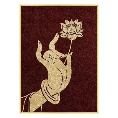 佛手莲花装饰画东南亚风格禅意瑜伽背景壁画泰式diy