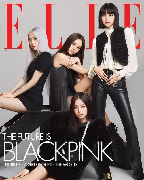组图blackpink登美国时尚杂志封面黑色系造型又酷又飒