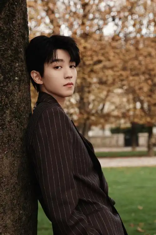 王俊凯cl巴黎大秀造型##王俊凯真空深v西装