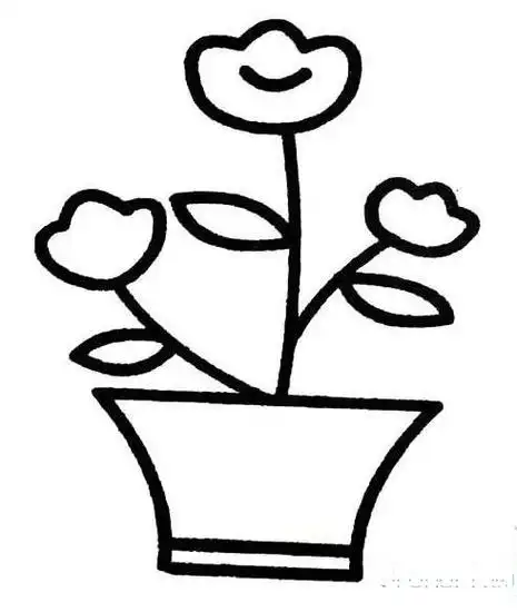 一盆花怎么画简笔画图片百度知道