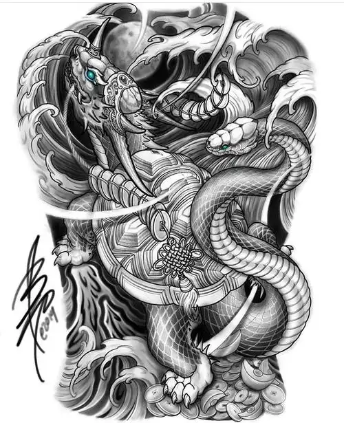 男满背纹身纹什么好看满背彩绘纹身3