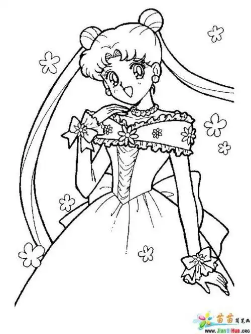 拿剑的美少女简笔画