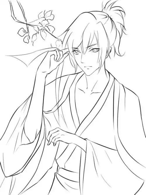 线稿古风古风男子线稿大全漫画上