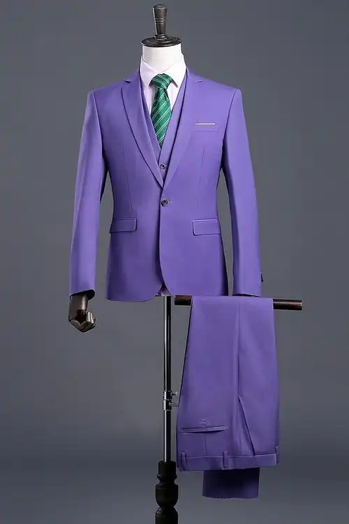 muriel lester 深蓝色男士西装修身新郎礼服西装定制浅蓝色男士婚礼