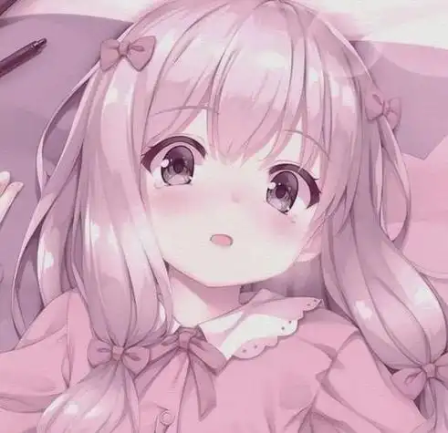 动漫女头粉色系少女心女生头像