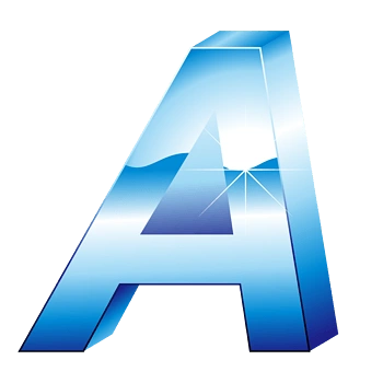 立体冰蓝效果字母a