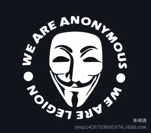 欧美热销weareanonymous车贴黑客组织匿名者面具诡异笑脸车贴
