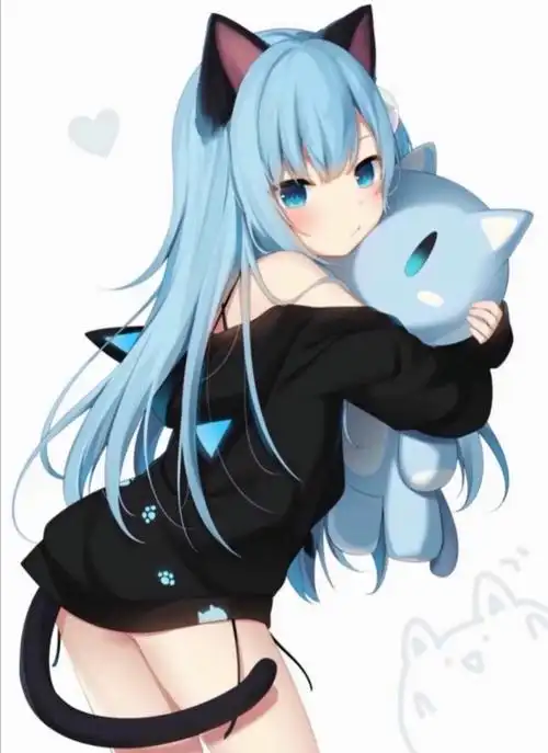 出单蓝发蓝瞳狐耳女漫