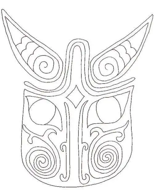 良渚兽面纹简笔画