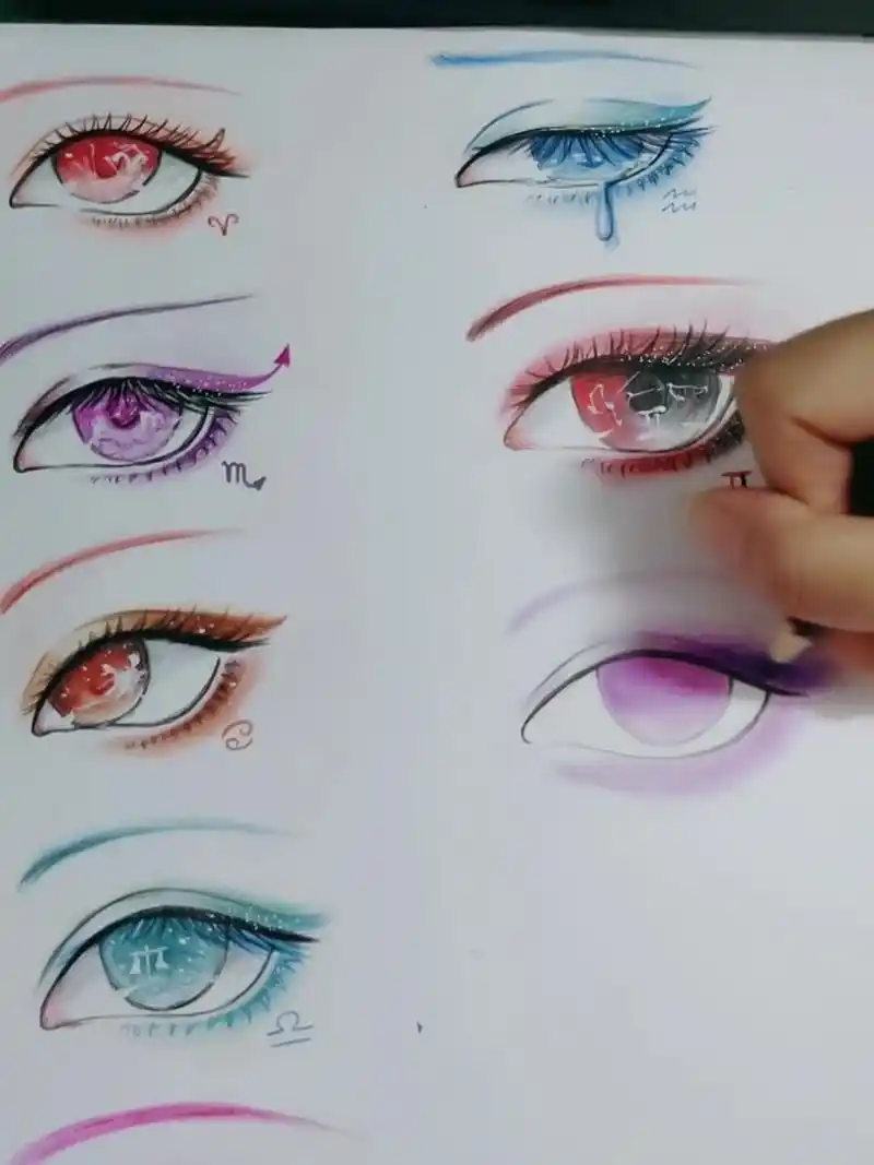 教你画12星座的眼睛