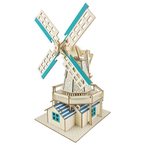 玩控3d立体拼图 木质桥梁模型手工木制品拼装diy微缩房子建筑拼插玩具