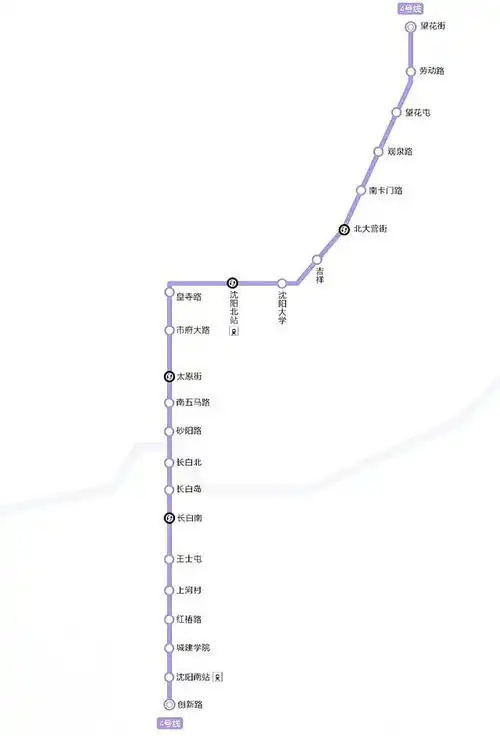 沈阳市新增一条地铁线路,全长约34千米设站23座,预计年底试运营