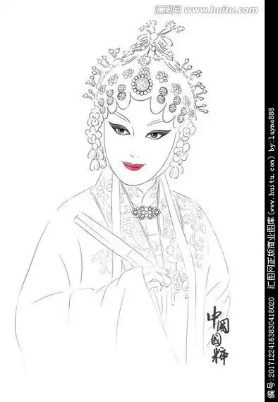 京剧脸谱女花旦简笔画 京剧脸谱女花旦简笔画步骤