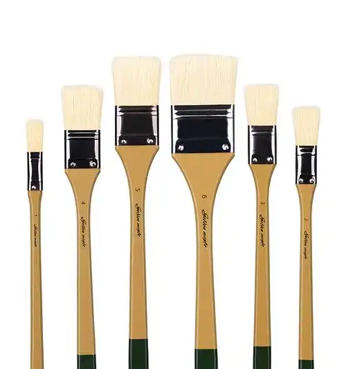 flat shape oil paint brush set bristle artist paint brush set