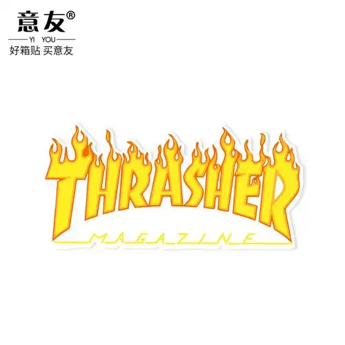 火焰潮牌logo贴纸拉杆旅行箱装饰防水行李箱贴潮牌手机滑板小贴画潮流