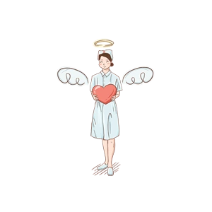 护士节白衣天使简笔画护士免抠素材