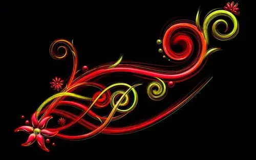 抽象的鱼,花,黑色的背景 壁纸 - 1280x800