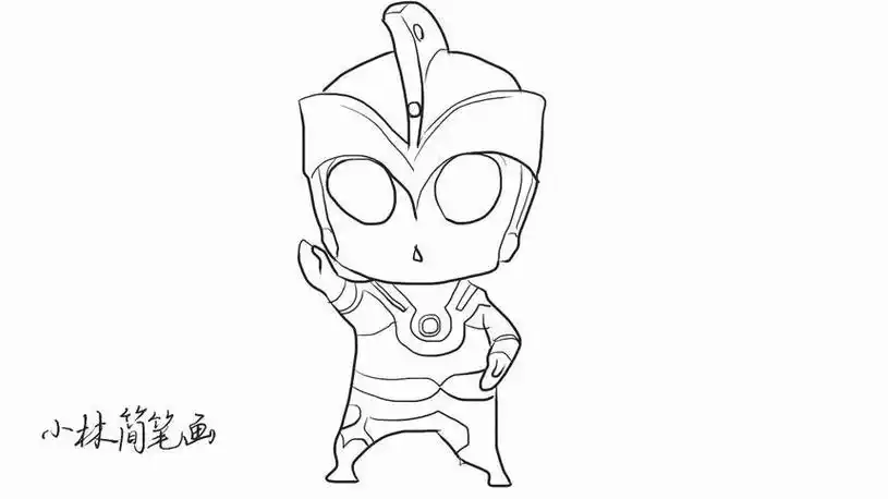 艾斯奥特曼合体简笔画