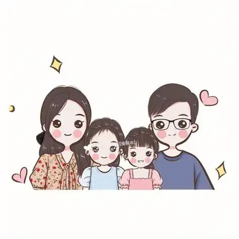 儿子卡通一家三口四口头像情侣卡通一家三口头像男生可爱卡通一家三口