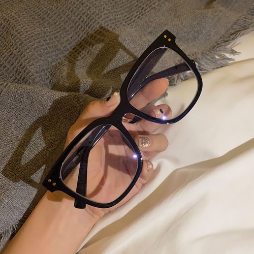 网红黑框眼镜镜框镜架女潮大脸显瘦超轻tr90防蓝光镜