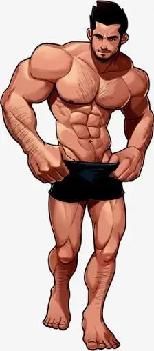 动漫肌肉男少年帅气简笔画