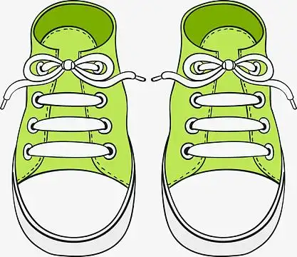 卡通绿色矢量鞋子图