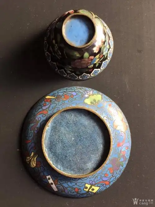 晚清/民国·景泰蓝花卉杯碟