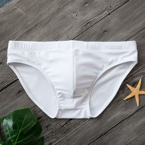 热销desmiit 泳裤 三角_泳裤男三角纯色低腰防尴尬海边游泳裤潮男休闲