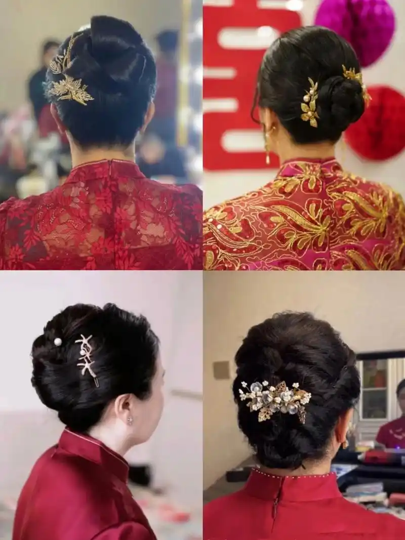 婚礼当天妈妈发型   妈妈婚礼盘发 婚礼当天新娘宝宝造型都是美美的