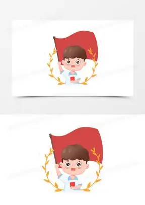 手绘卡通q版人物宣誓套图之学生宣誓免抠素材