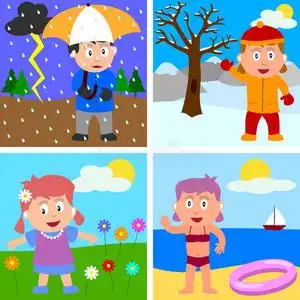 四季女孩女孩四季活动女孩和四季女孩四季活动一年中四季的女孩一位绿