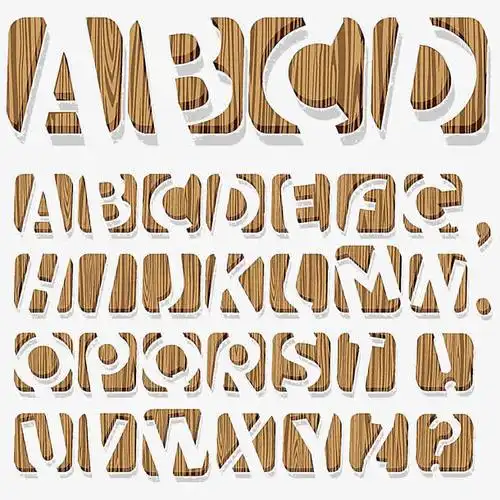 关键词 : 木材,字体,英文字母