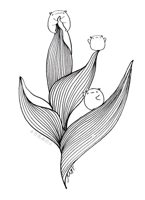 不会画画小云教你如何零基础画线描简单的小叶子