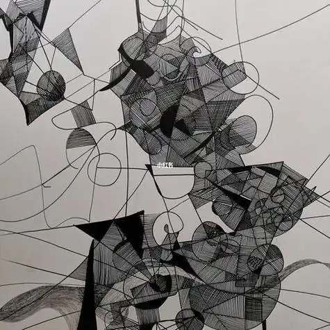 抽象线条画 线条抽象画人物