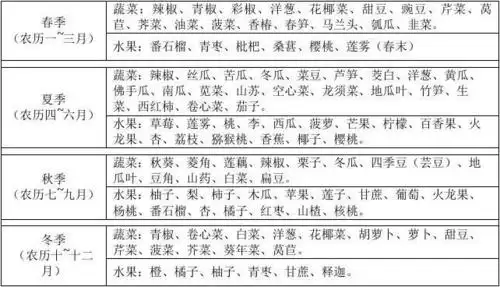 当季蔬菜水果表