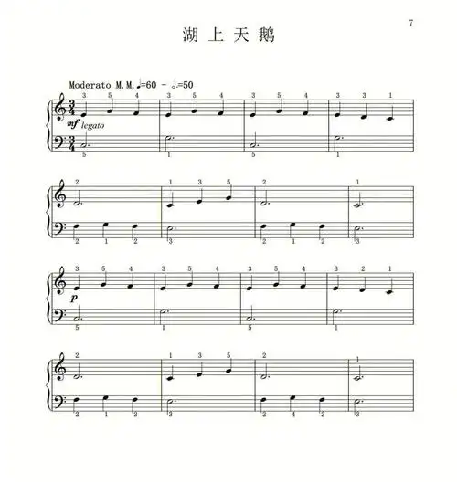《湖上天鹅》大汤教程高清钢琴曲谱分享