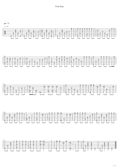 first kiss 吉他简谱