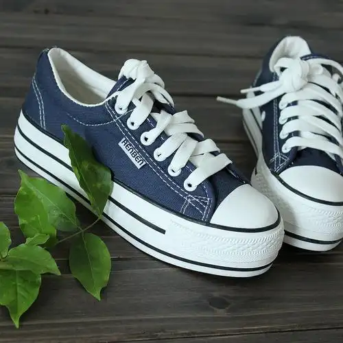 女厚底低帮松糕跟鞋子透气