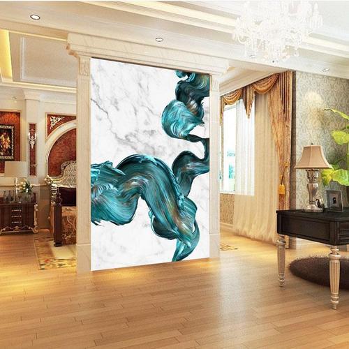 3d立体北欧玄关壁纸走廊过道客厅壁画烟雾背景墙壁布定制墙纸竖版