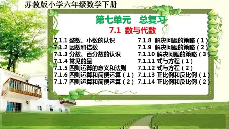 苏教版小学六年级数学下册第七单元71数与代数ppt课件ppt