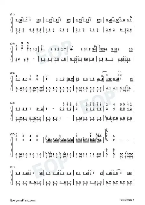 如果雨之后-周兴哲双手简谱预览2