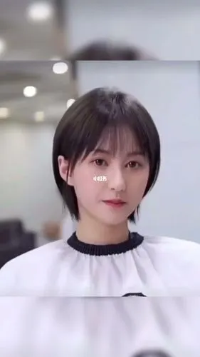 减龄挂耳短发可盐可甜的韩式短发发型
