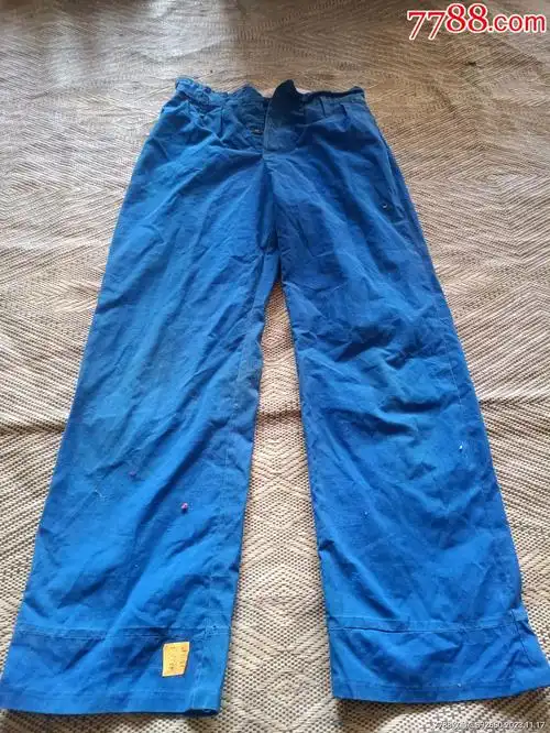 怀旧老手工补丁拼接兰布前开门裤