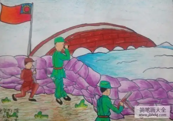抗战主题儿童画-领导作战--简笔画大全