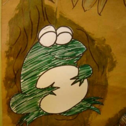 青蛙冬眠洞中简笔画